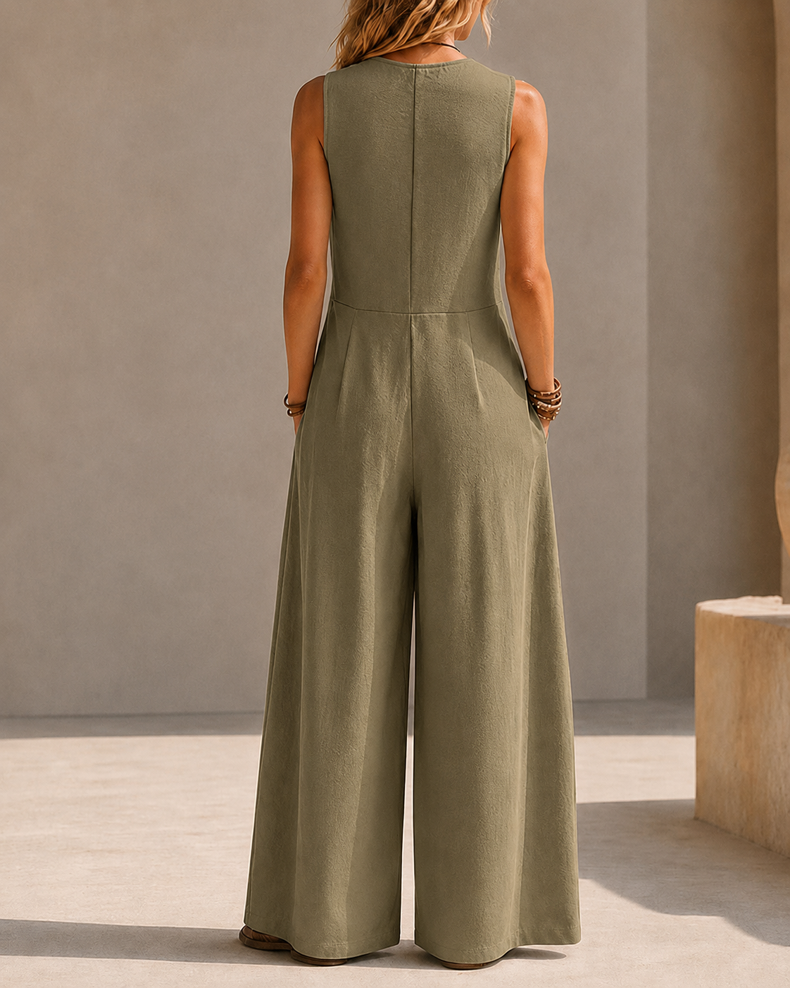 Sleeveless Wide Leg Jumpsuit