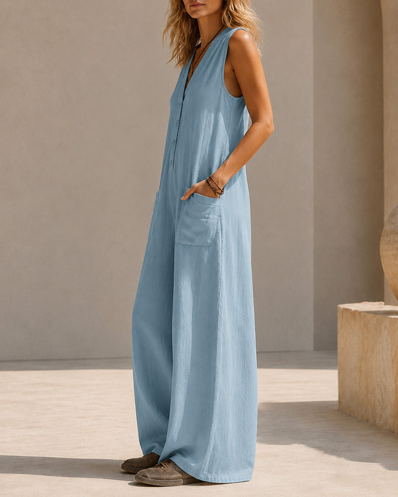 Sleeveless Wide Leg Jumpsuit