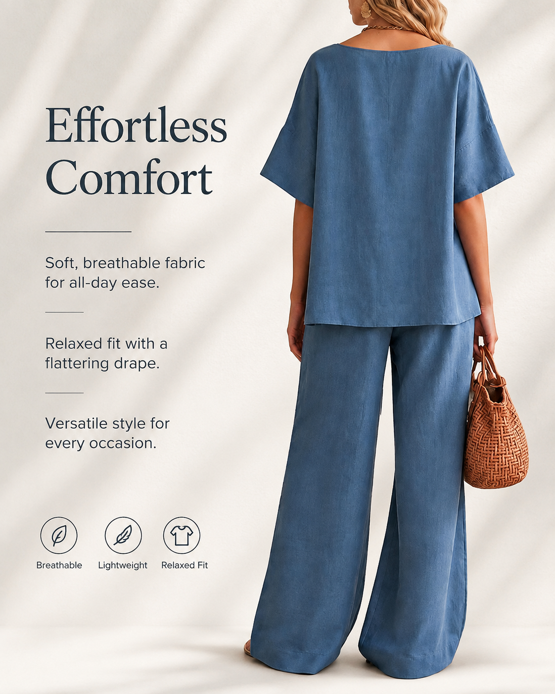 Casual Easy Living Wide-Leg Set