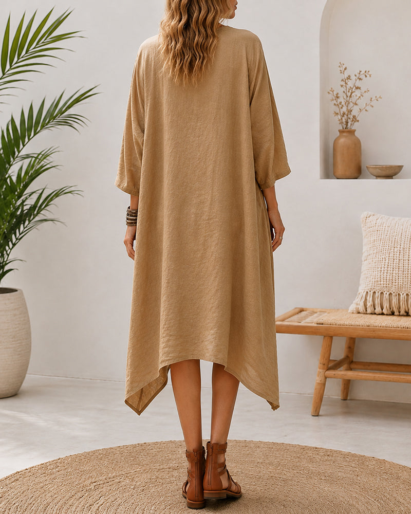 Deep V Irregular Casual Loose Dress