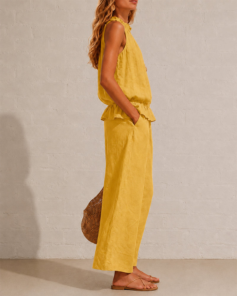 Sleeveless Two-Piece Set