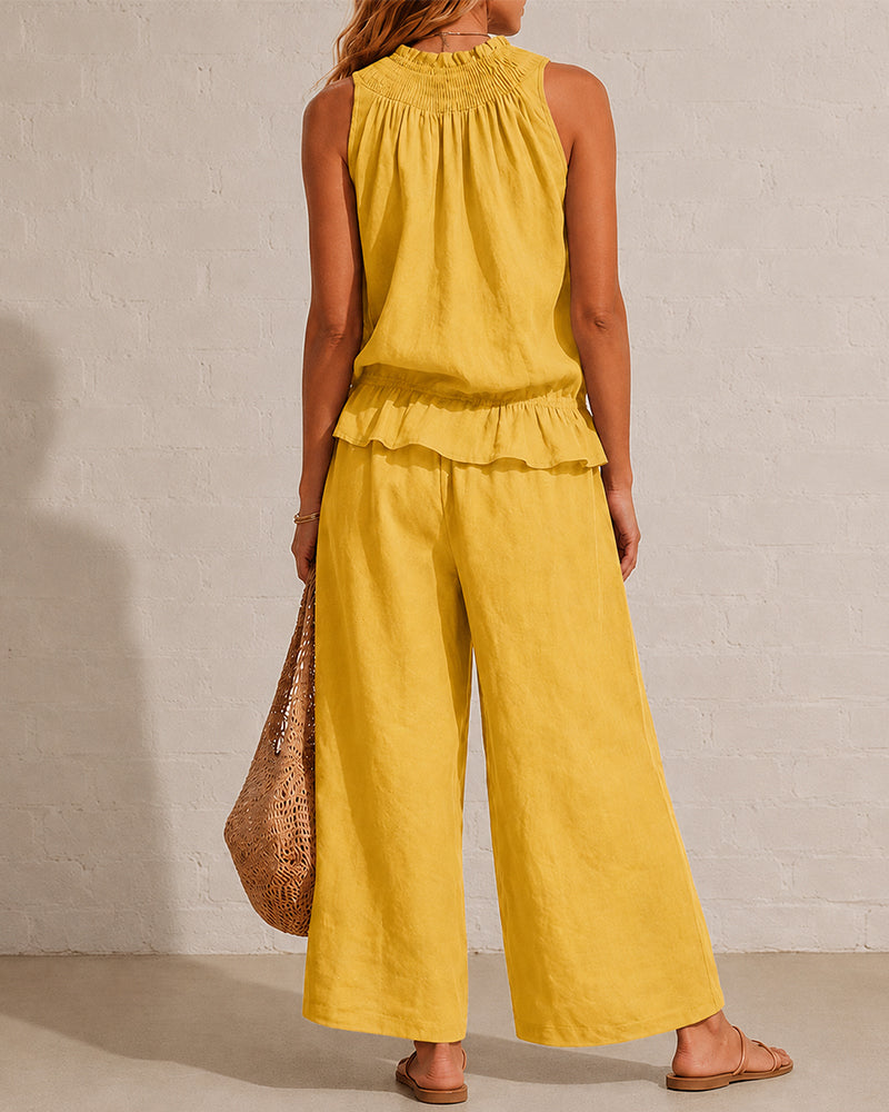 Sleeveless Two-Piece Set