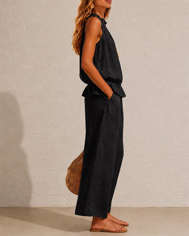 Sleeveless Two-Piece Set