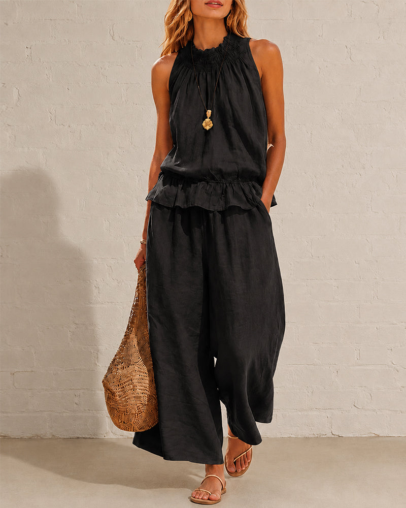 Sleeveless Two-Piece Set
