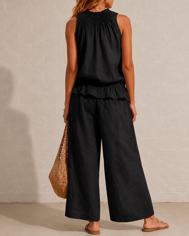 Sleeveless Two-Piece Set