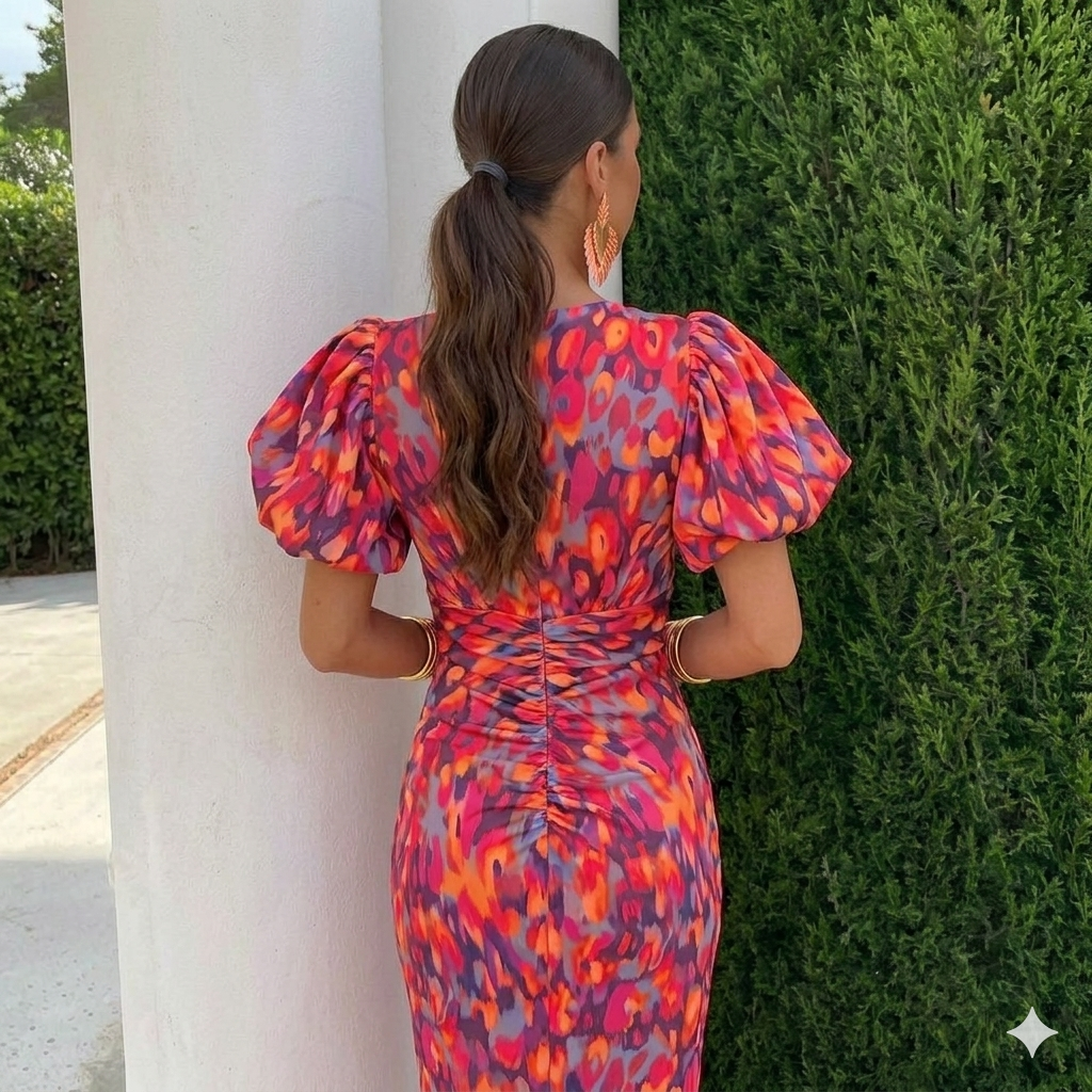 Tora | Dress with Pleated Sleeves