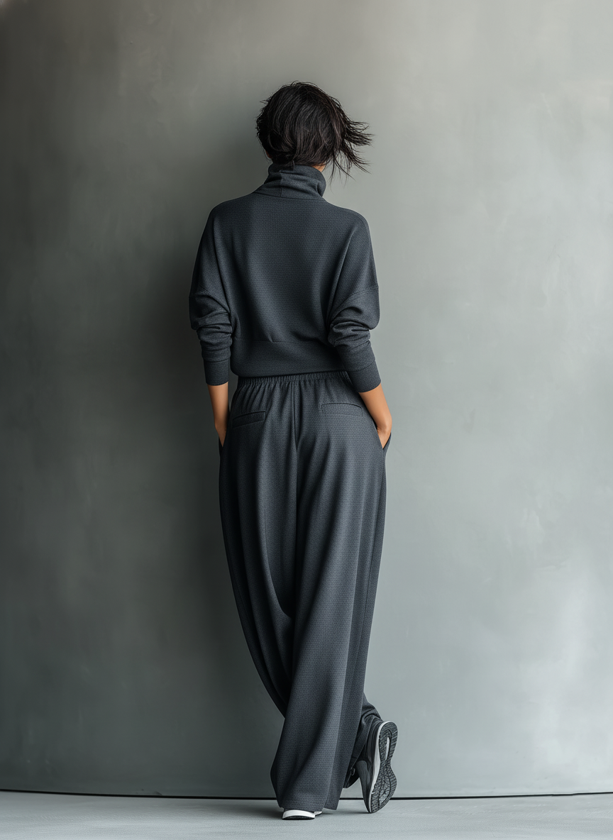 Carlotta - Knitted Set with Wide Leg Trousers