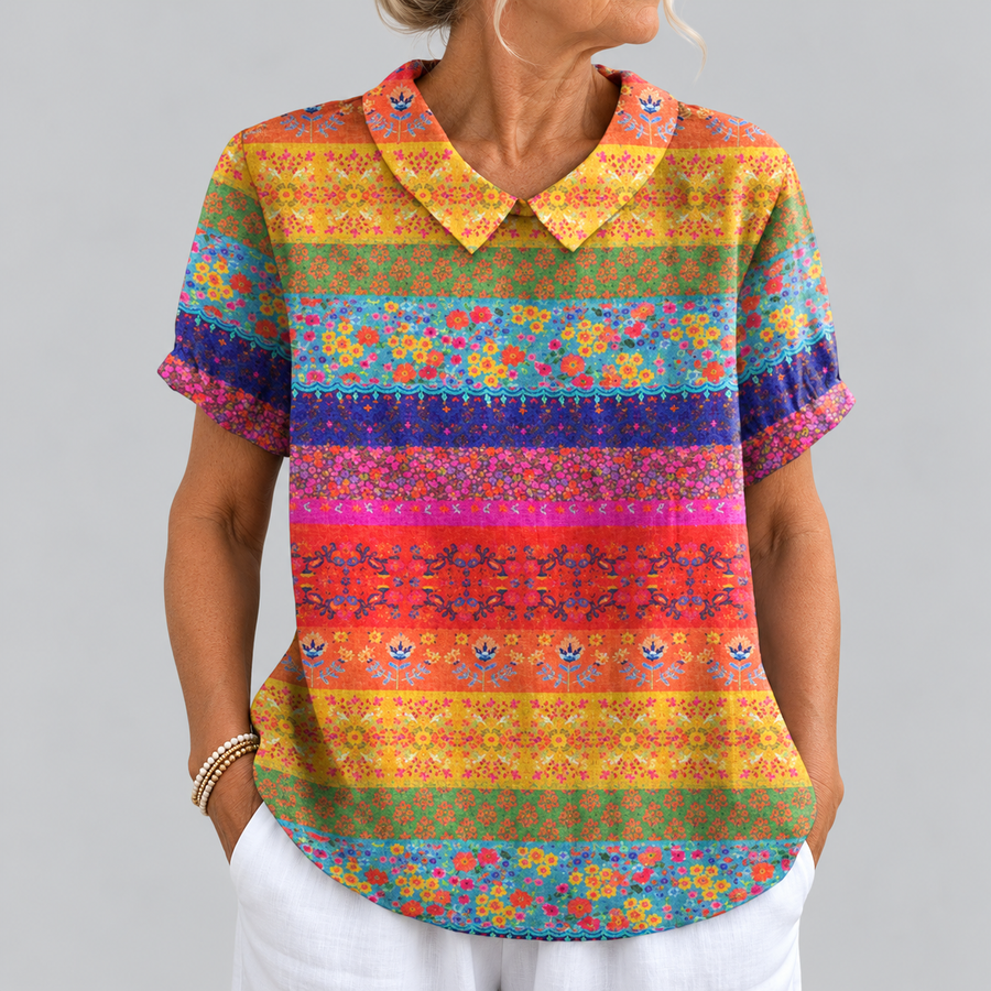 Nia | Floral Stripe Blouse