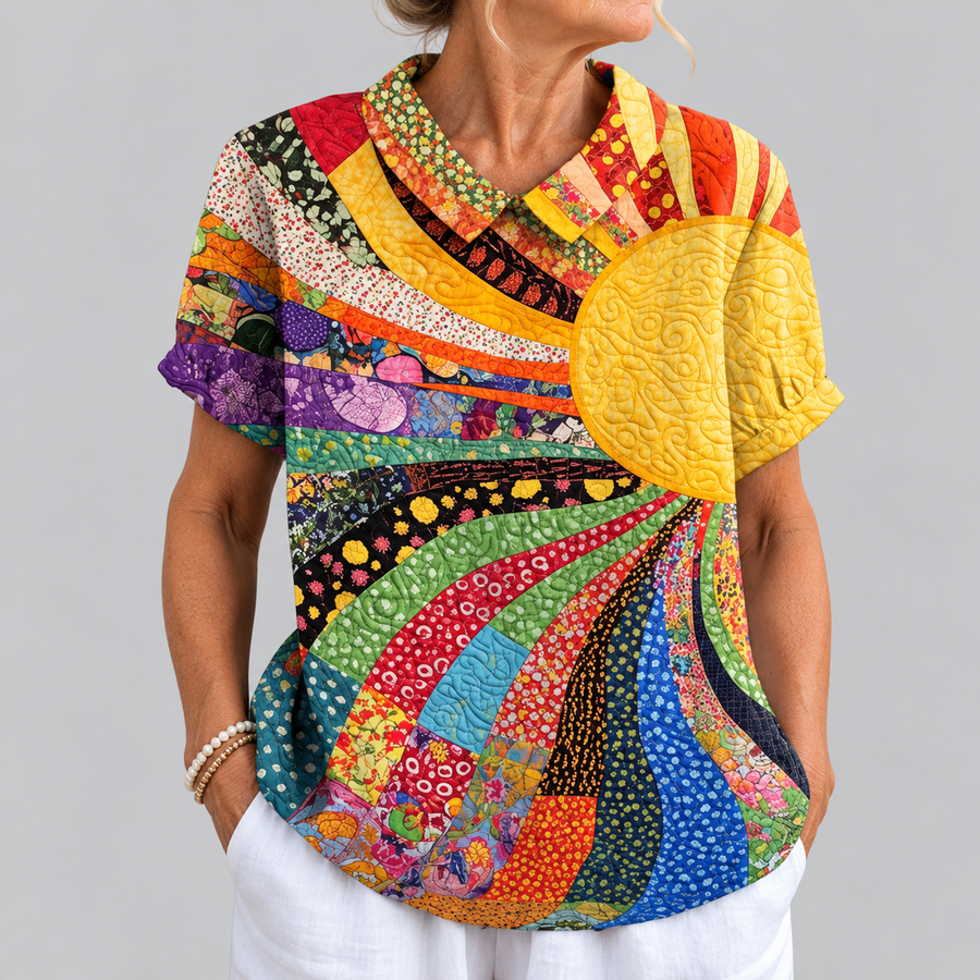 Elle | Sunburst Patchwork Blouse