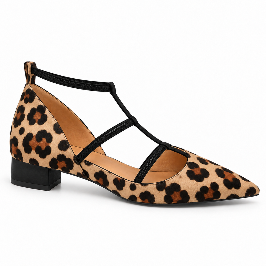 Ludovica - Animal Print Ballerinas with Straps