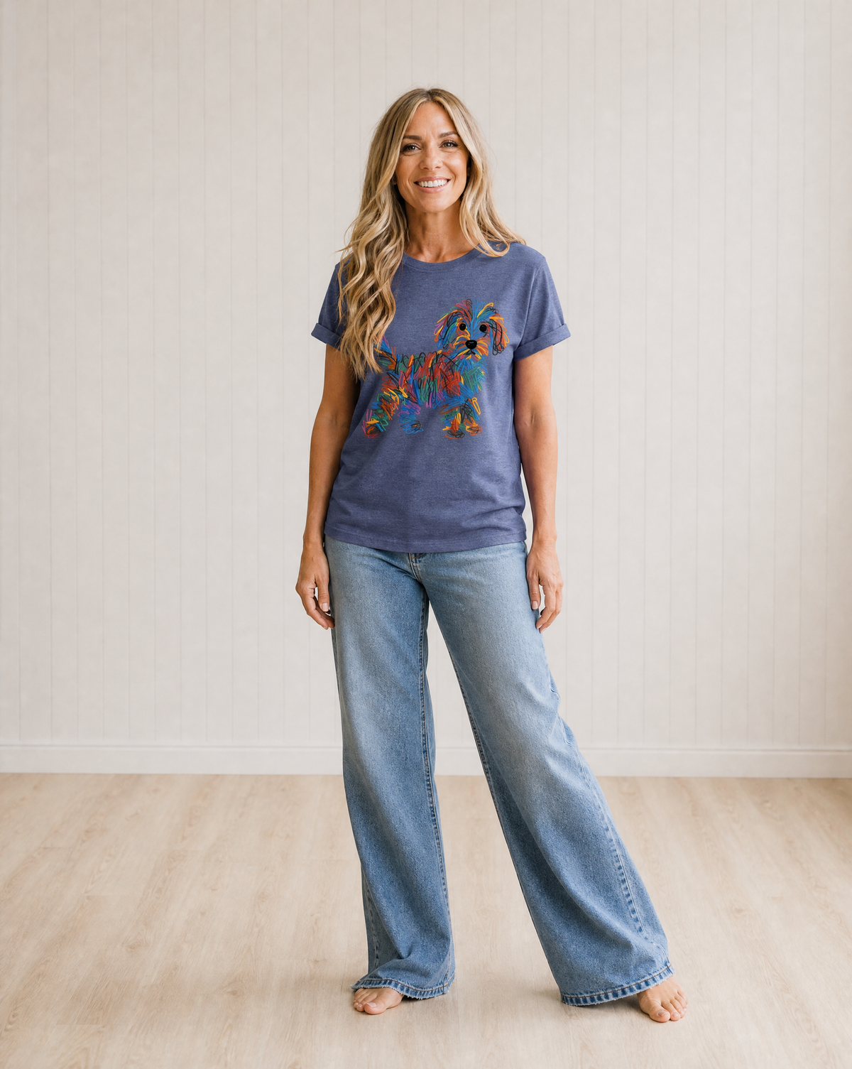 Bella Colourful Dog Print Tee