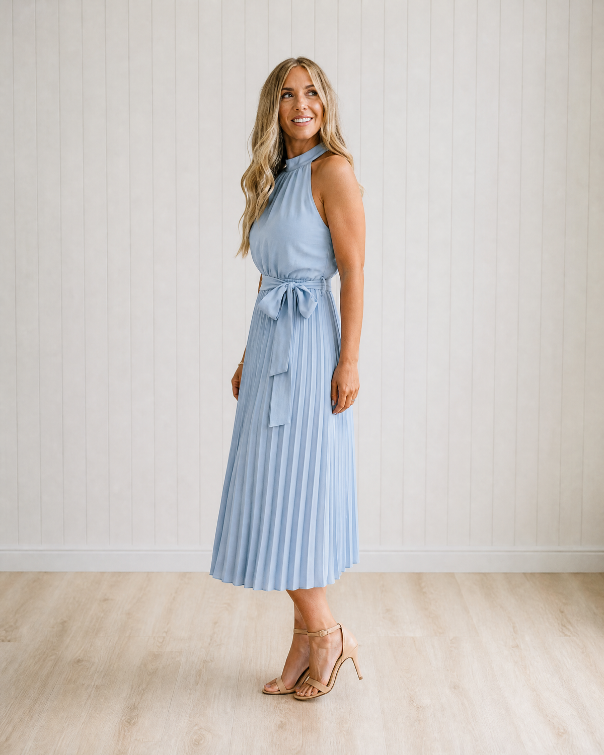 Cedrine Pleated Midi Dress
