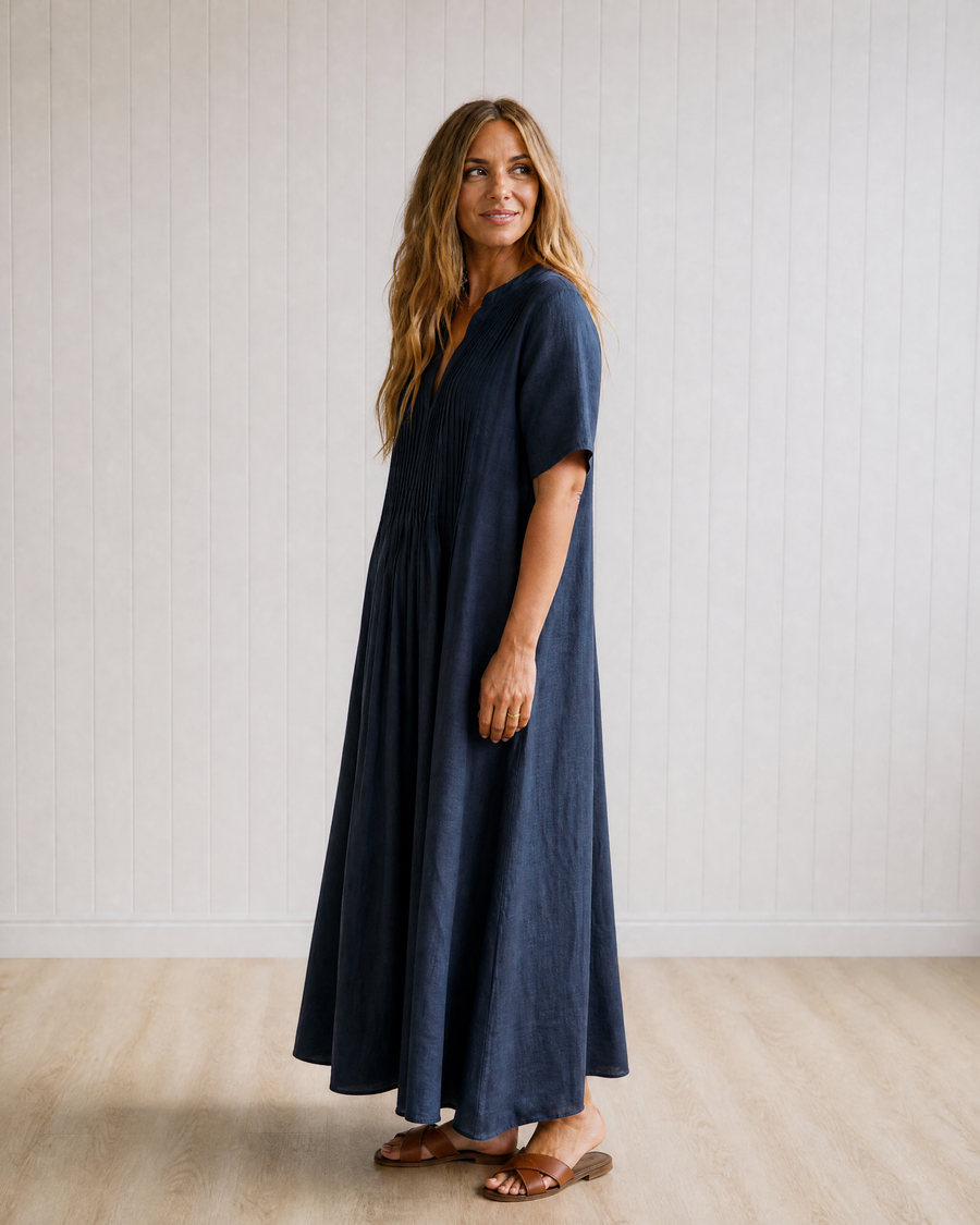 Colette Effortlessly Tailored Pleated Midi Dress