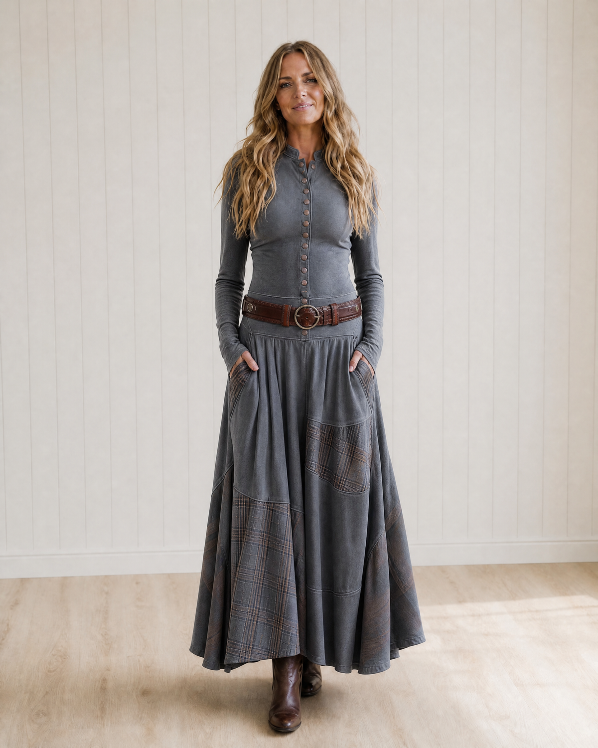 Elise Maxi Dress with Belt