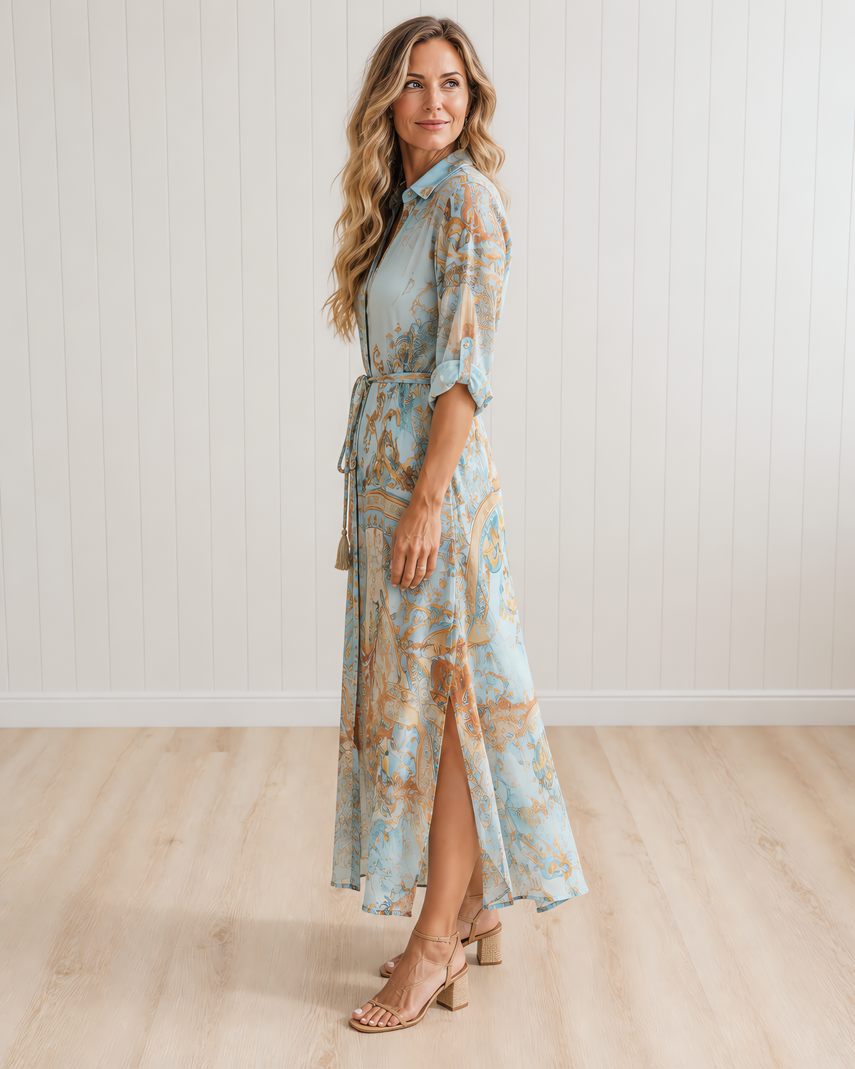 Lorna Shirt-Style Midi Dress