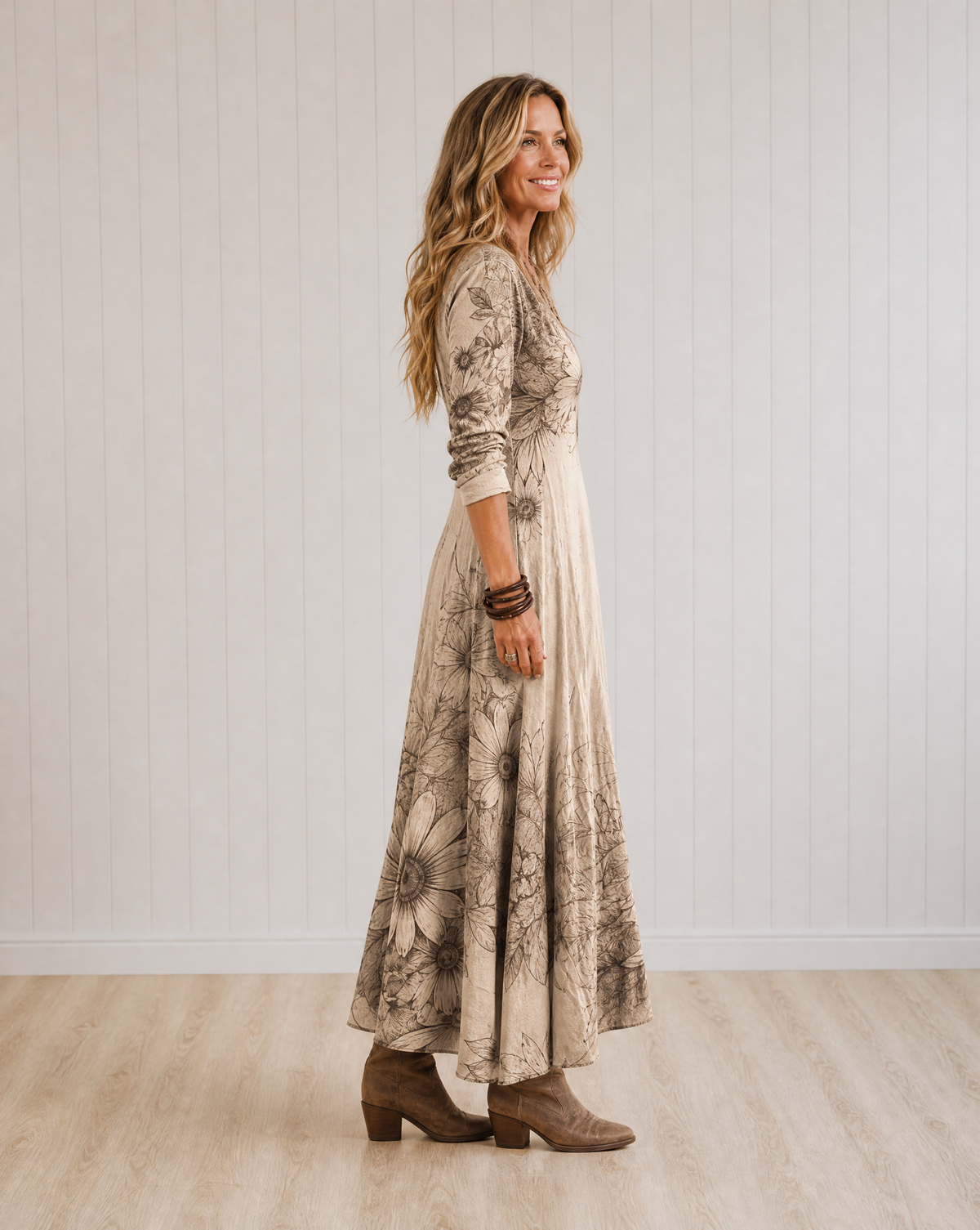 Marisa Botanical Sketch Maxi Dress