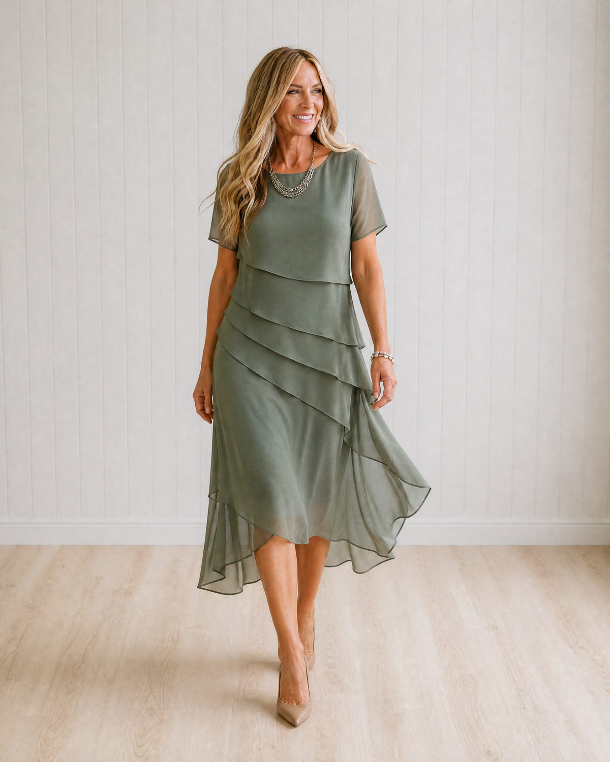Talia Tiered Midi Dress