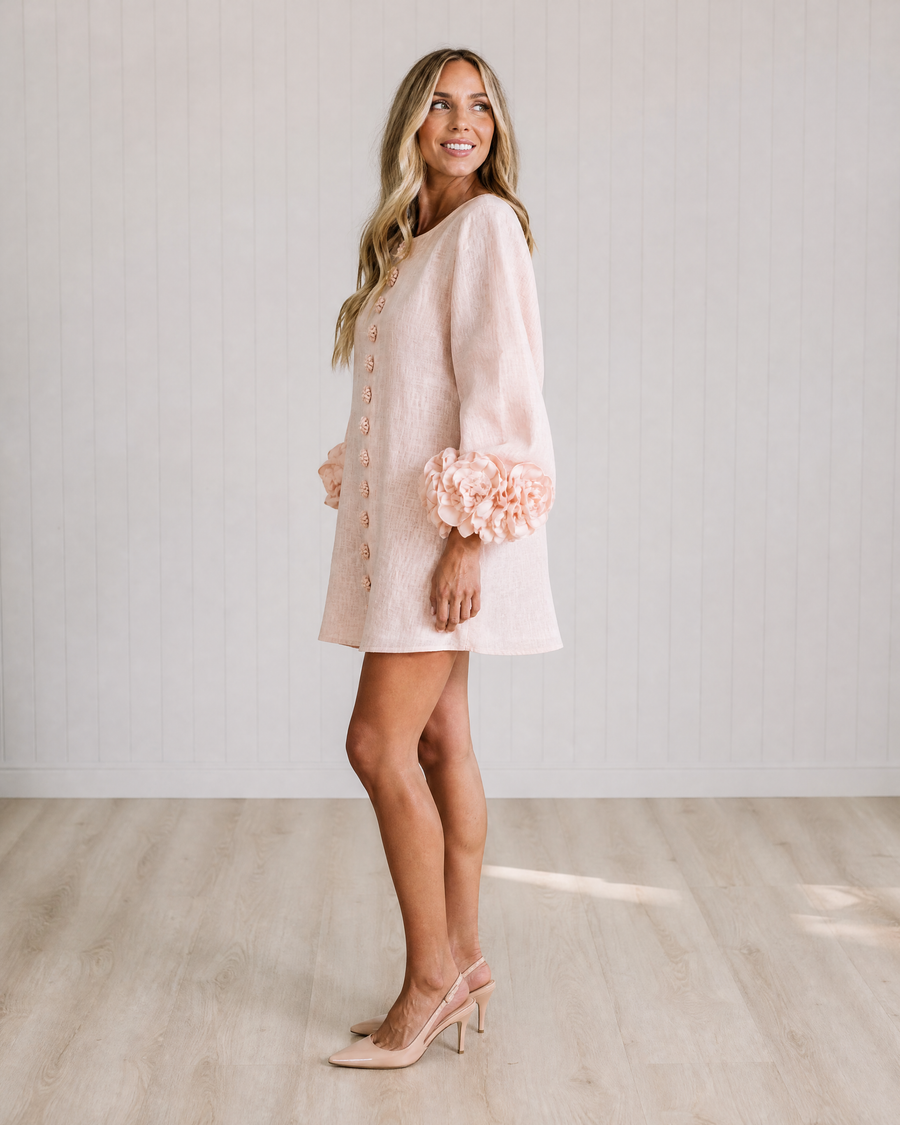 Yvette Floral-Trimmed Statement Mini Dress