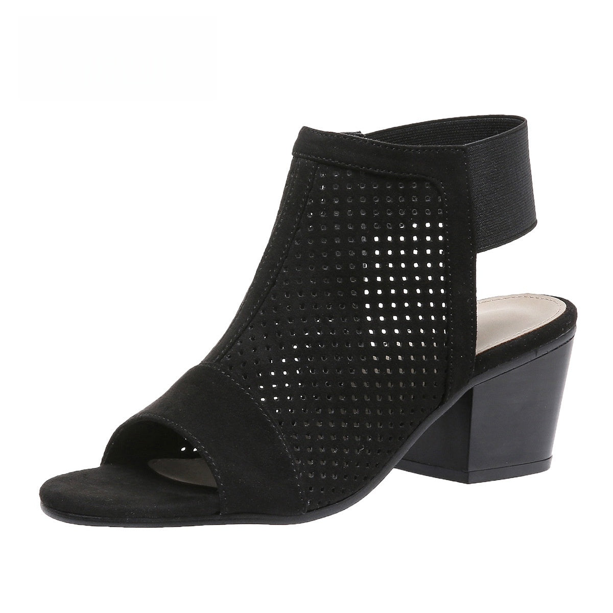 Round Toe Slip-On Block Heel Sandals