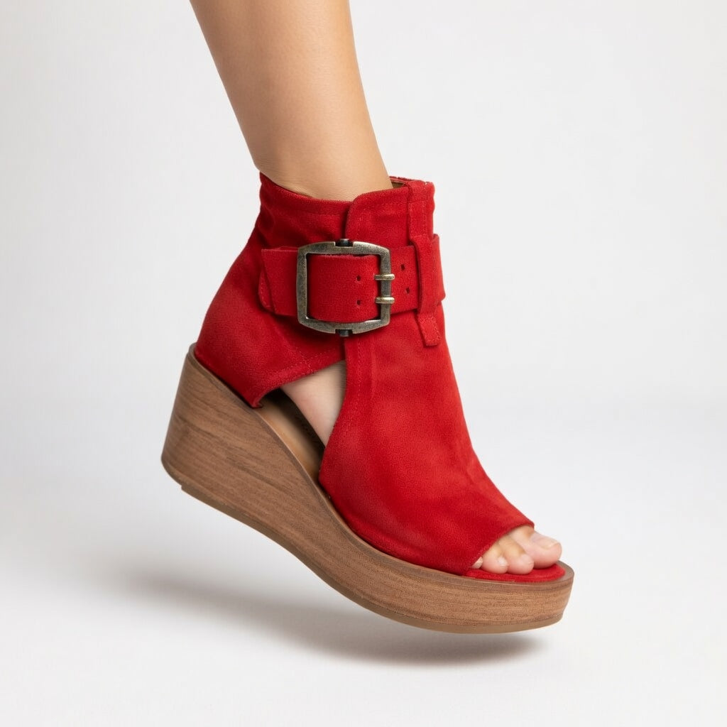 Orélisse - Open-toe Wedge Ankle Boots in Modern Style