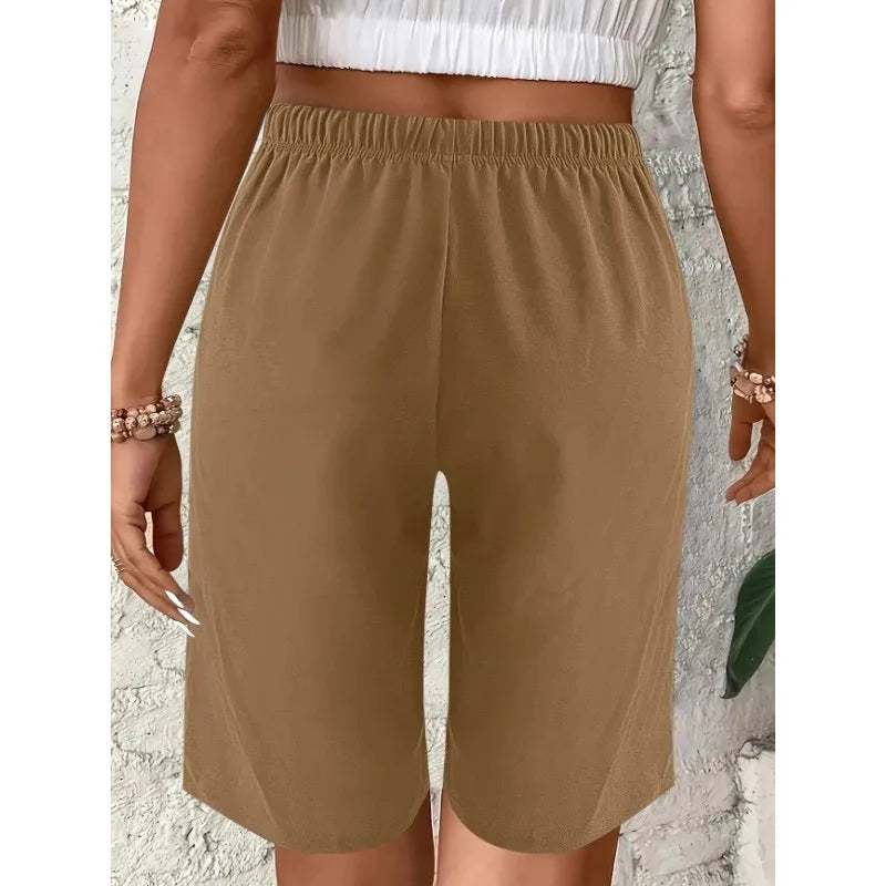 Lina | Casual Elastic Waist Short Trousers