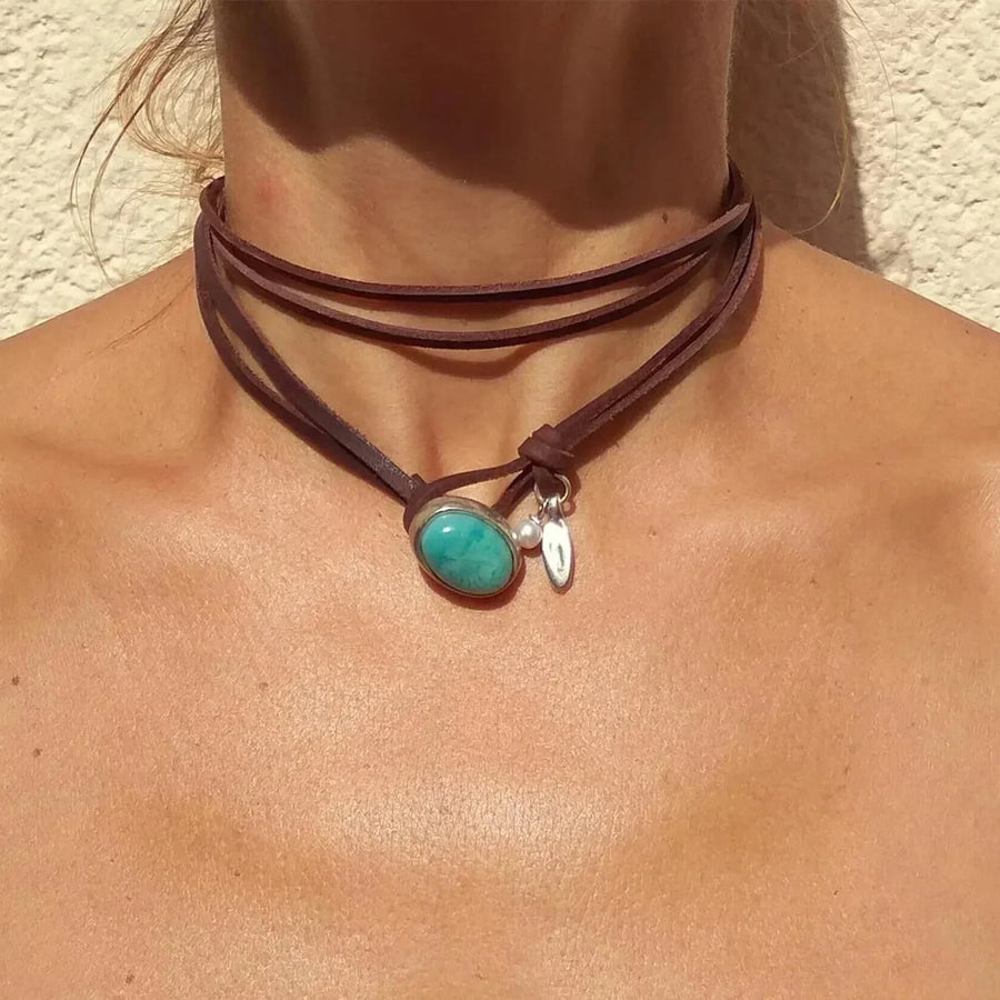Agnese choker with turquoise
