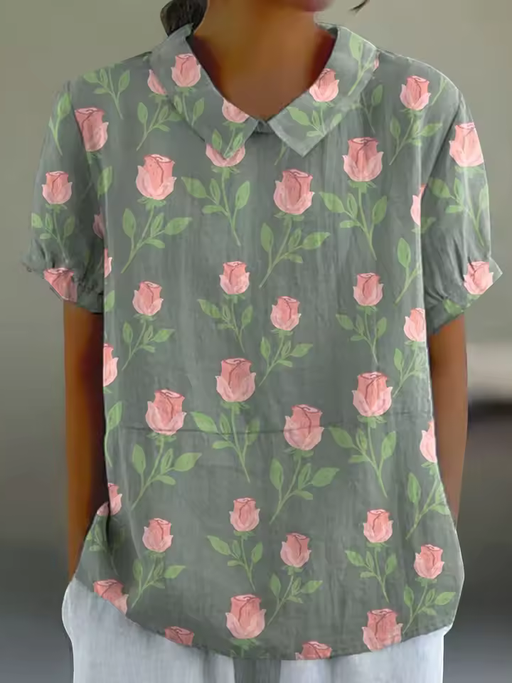 Jade | Floral Sage Green Shirt