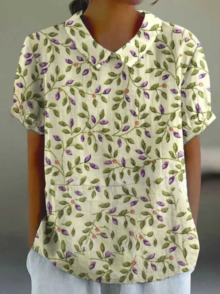 Mila | Lavender & Leaves Blouse