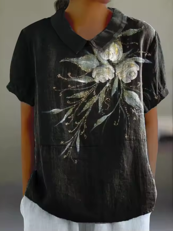 Luna | Dark Botanical Shirt