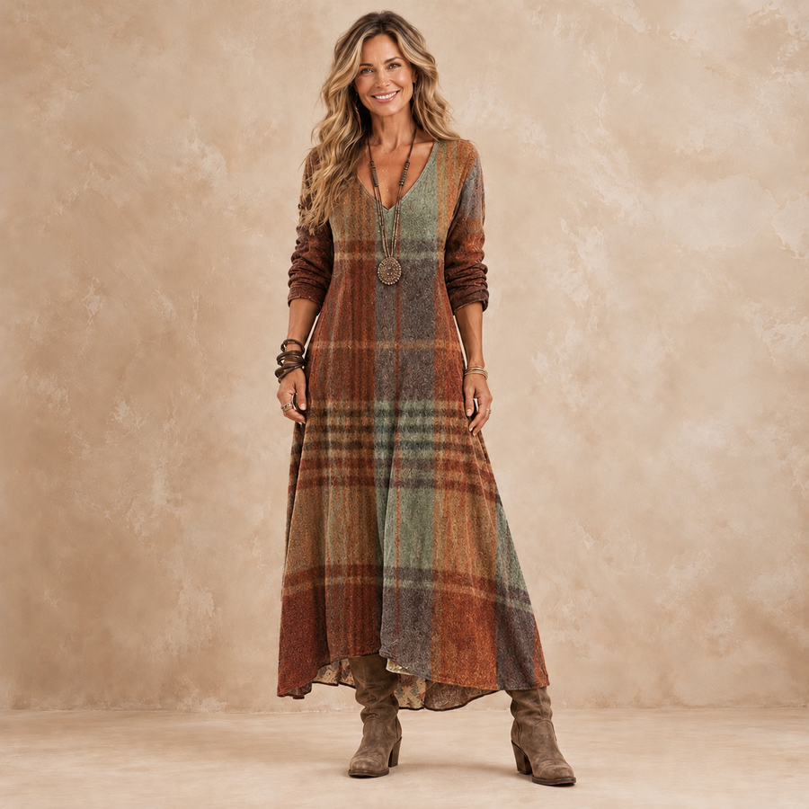 Autumn | Rustic Plaid Maxi Dress