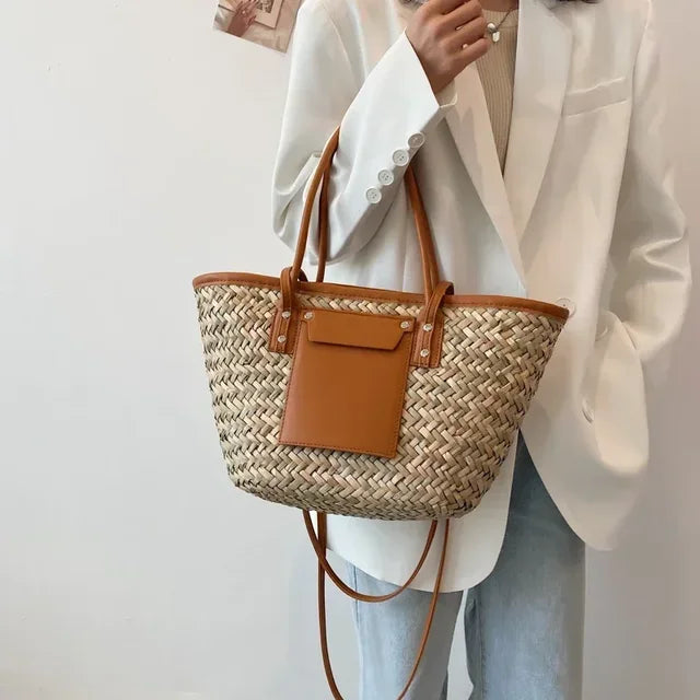 Torborg | Elegant Woven Bag with Contrast Accents