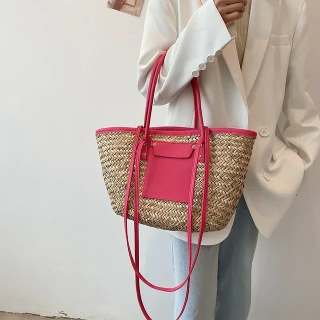 Torborg | Elegant Woven Bag with Contrast Accents