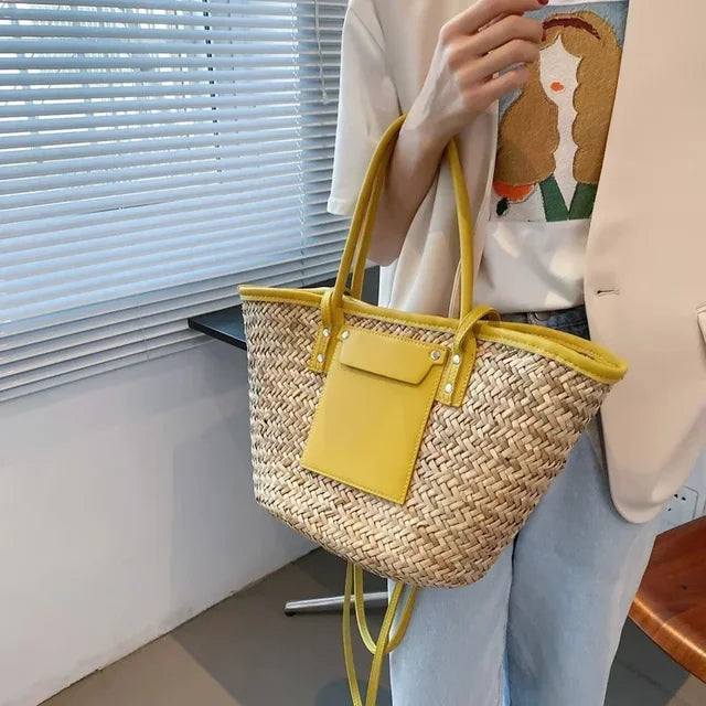 Torborg | Elegant Woven Bag with Contrast Accents