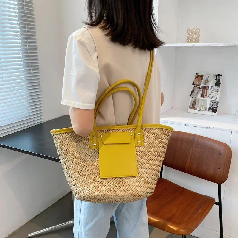 Torborg | Elegant Woven Bag with Contrast Accents