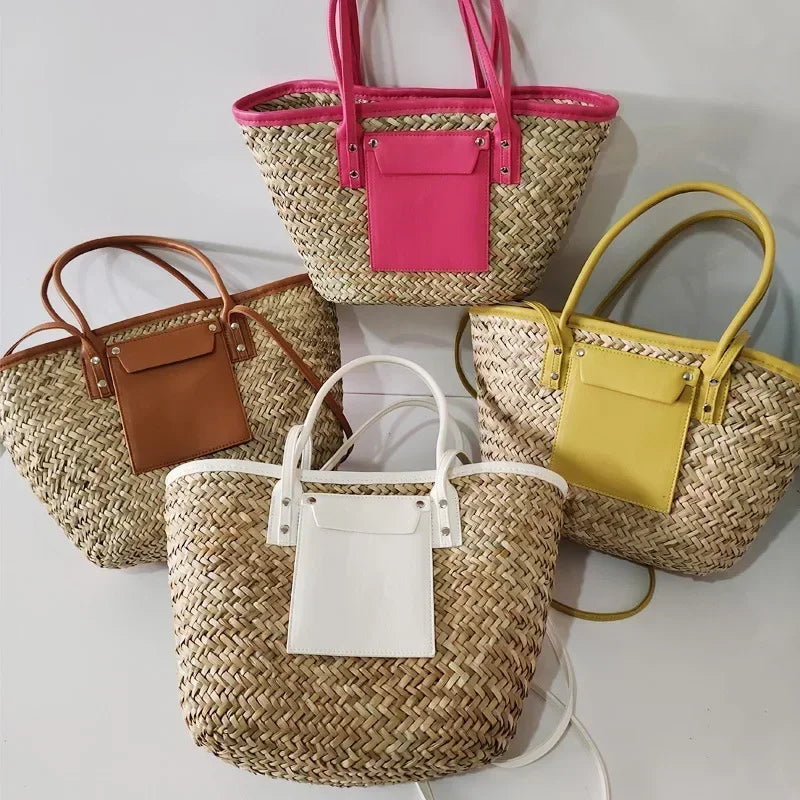 Torborg | Elegant Woven Bag with Contrast Accents