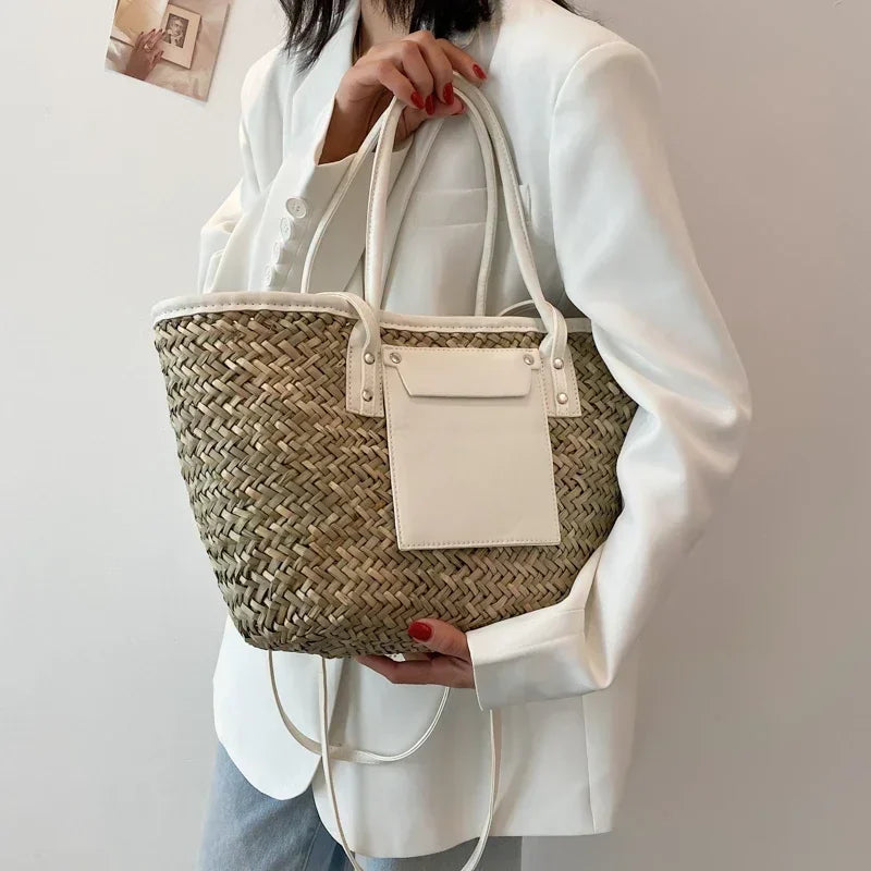 Torborg | Elegant Woven Bag with Contrast Accents