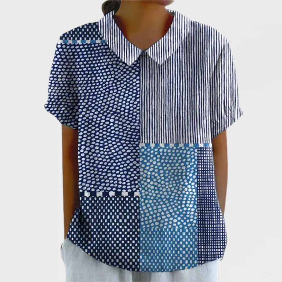 Celia | Patchwork Print Blouse