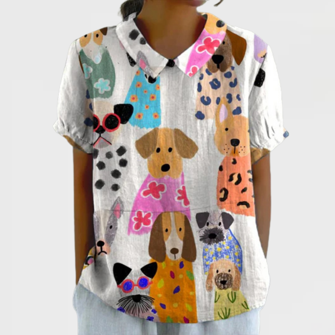 Pippa | Dog Print Blouse