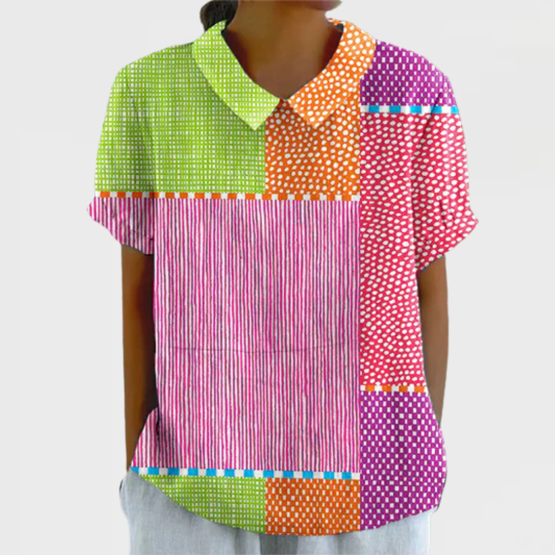 Tess | Colourful Patchwork Blouse