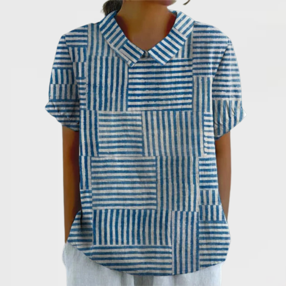 Gia | Striped Patchwork Blouse