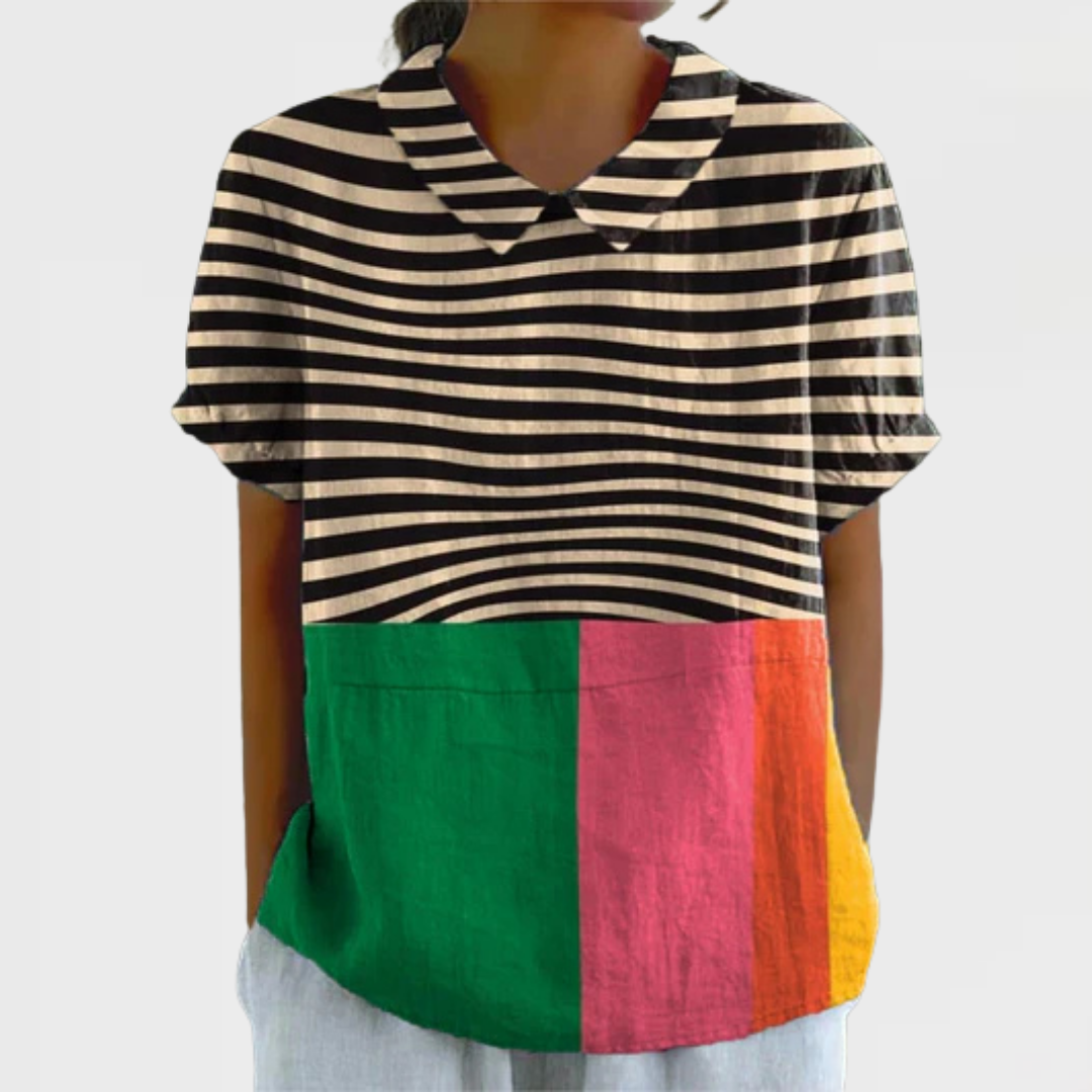 Brea | Bold Colour Block Blouse