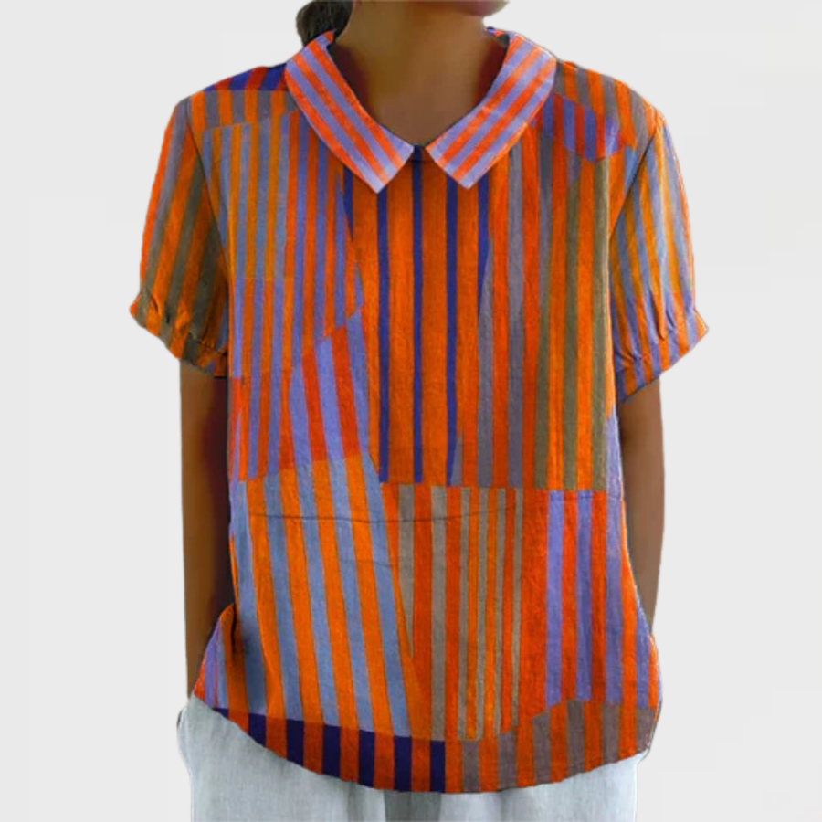 Rose | Geometric Stripe Blouse