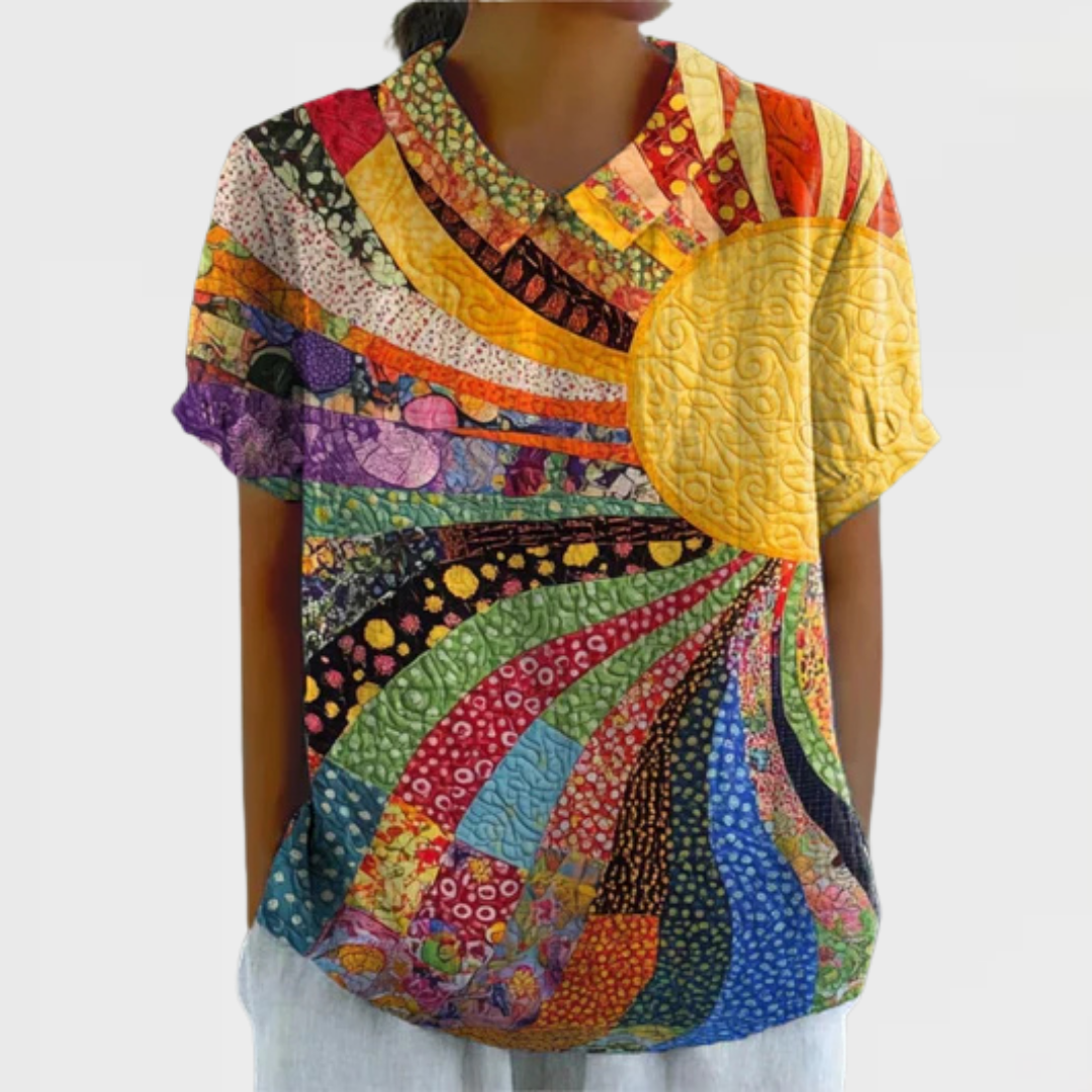 Elle | Sunburst Patchwork Blouse