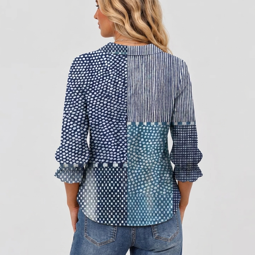 Fiora | Ocean Patchwork Blouse
