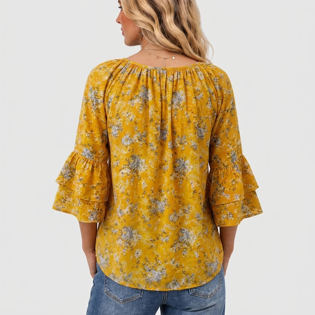 Thea - Vintage Blouse With Floral Pattern