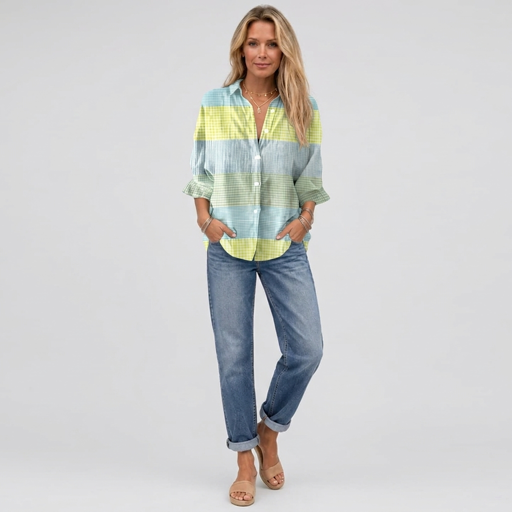 Filippa | Pastel Grid Blouse