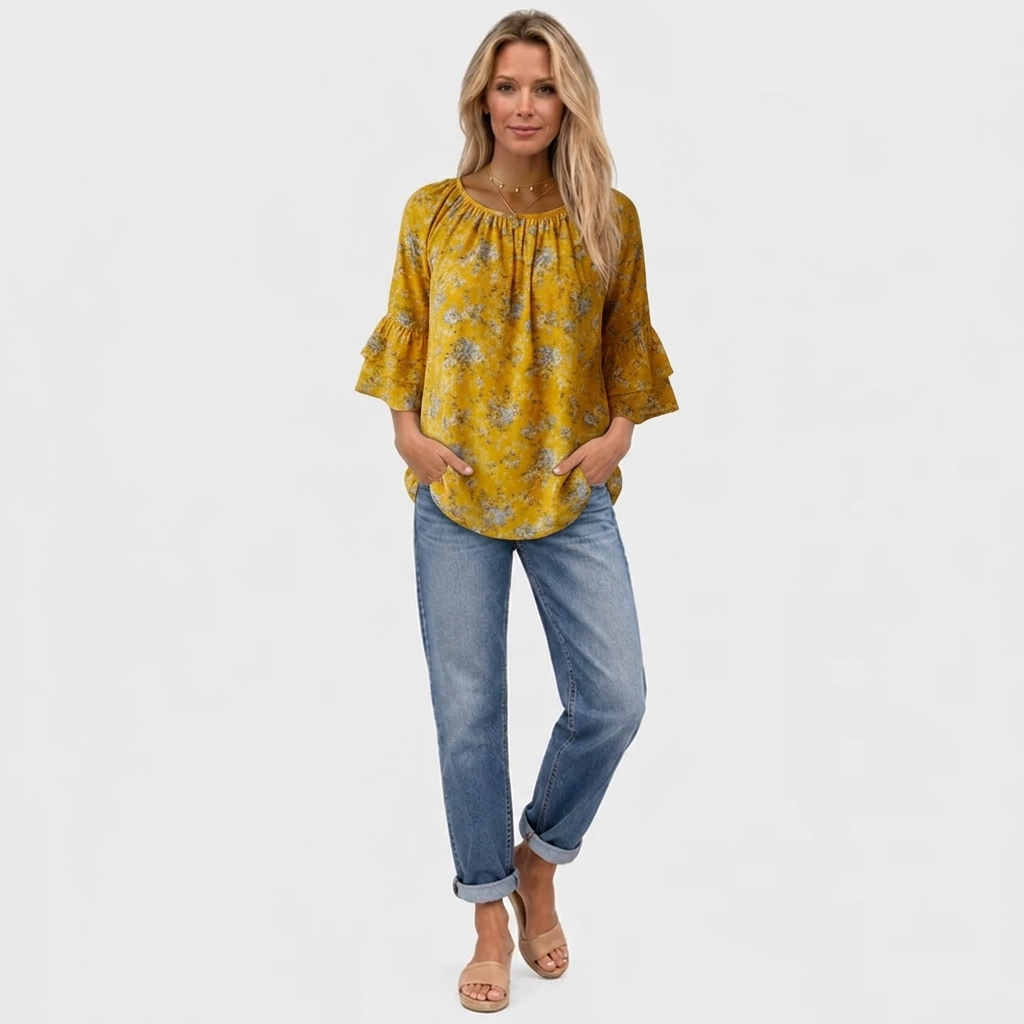 Thea - Vintage Blouse With Floral Pattern