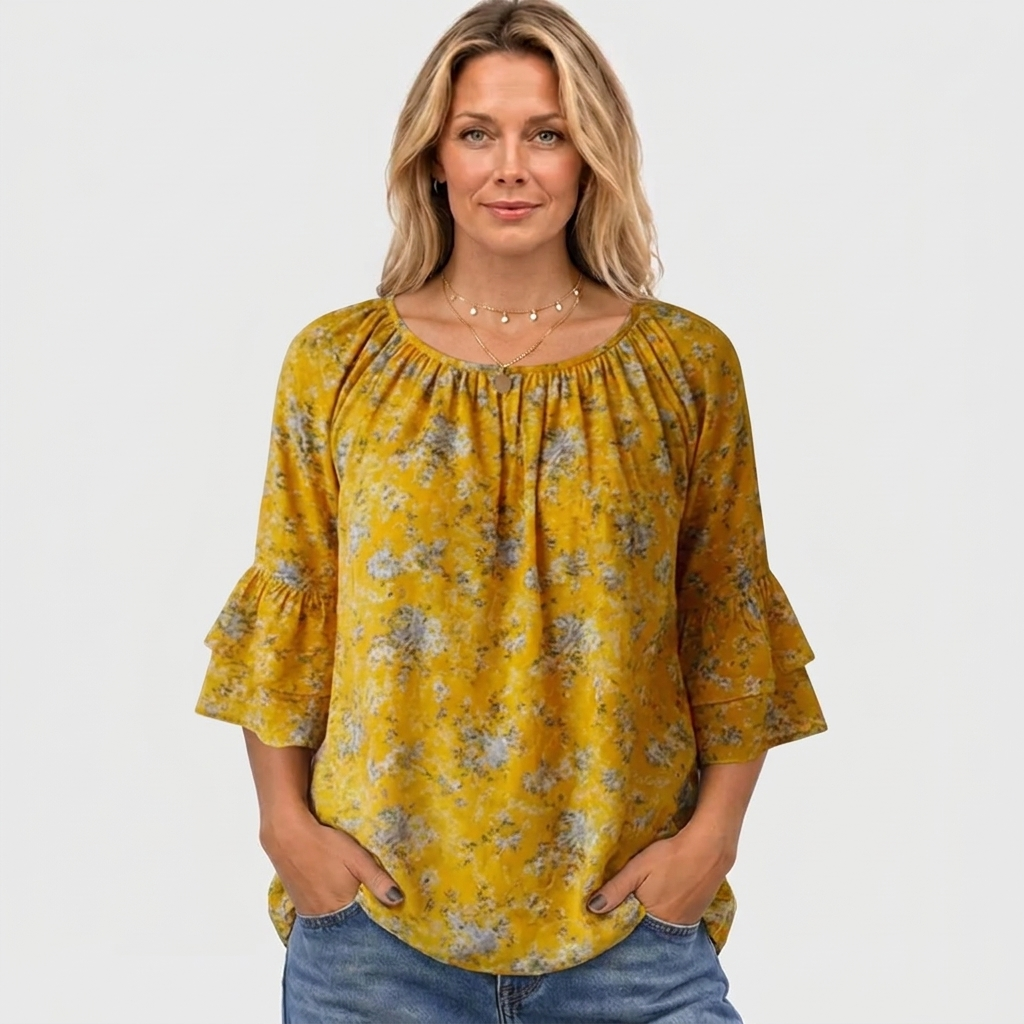 Thea - Vintage Blouse With Floral Pattern