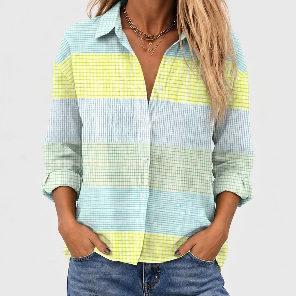 Filippa | Pastel Grid Blouse
