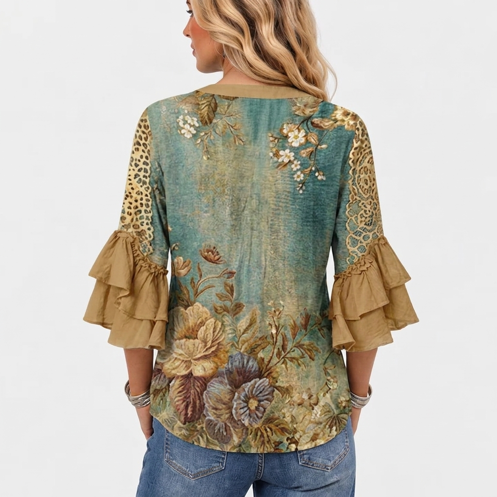 Zaria - Vintage Blouse With Floral Print